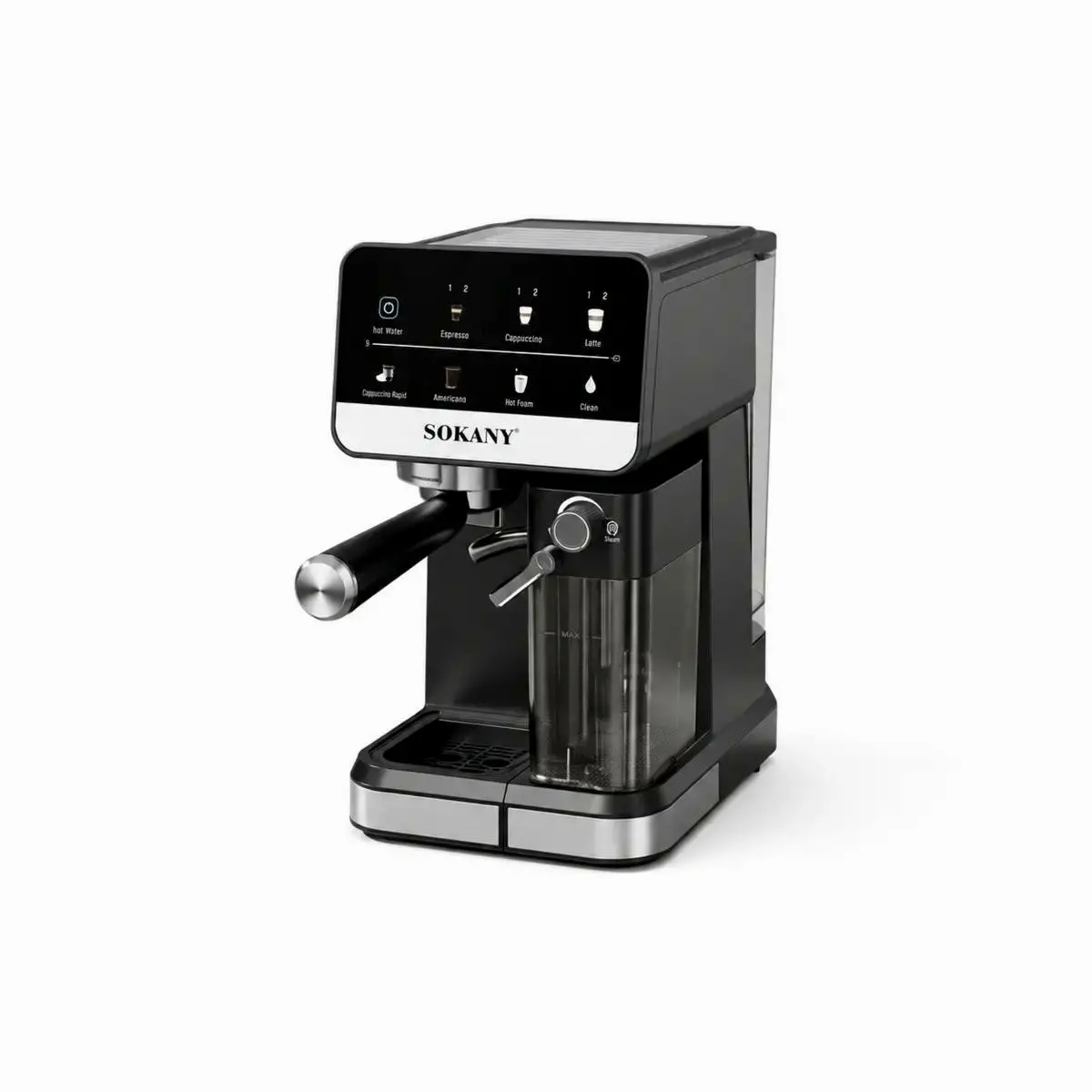 Ріжкова кавомашина SOKANY SK-04055 1350 Вт 1,5 л на 2 чашки з капучинатором