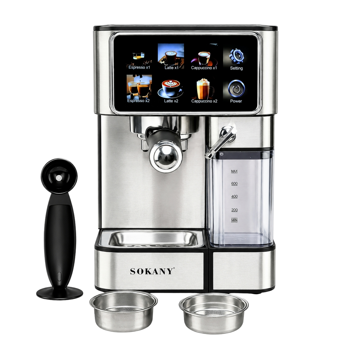 Ріжкова кавомашина SOKANY SK-04041 1800 Вт 20 бар із сенсорним керуванням 1.8 л